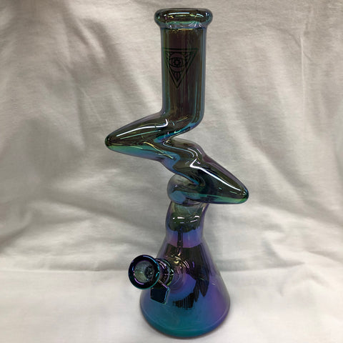 Red Eye Tek 12" Tall  Metallic Terminator Finish 3 Arm Zag Beaker Tube