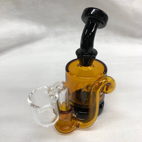 Red Eye Glass 4.5" Tall Mini Rig With 3 Hole Perc