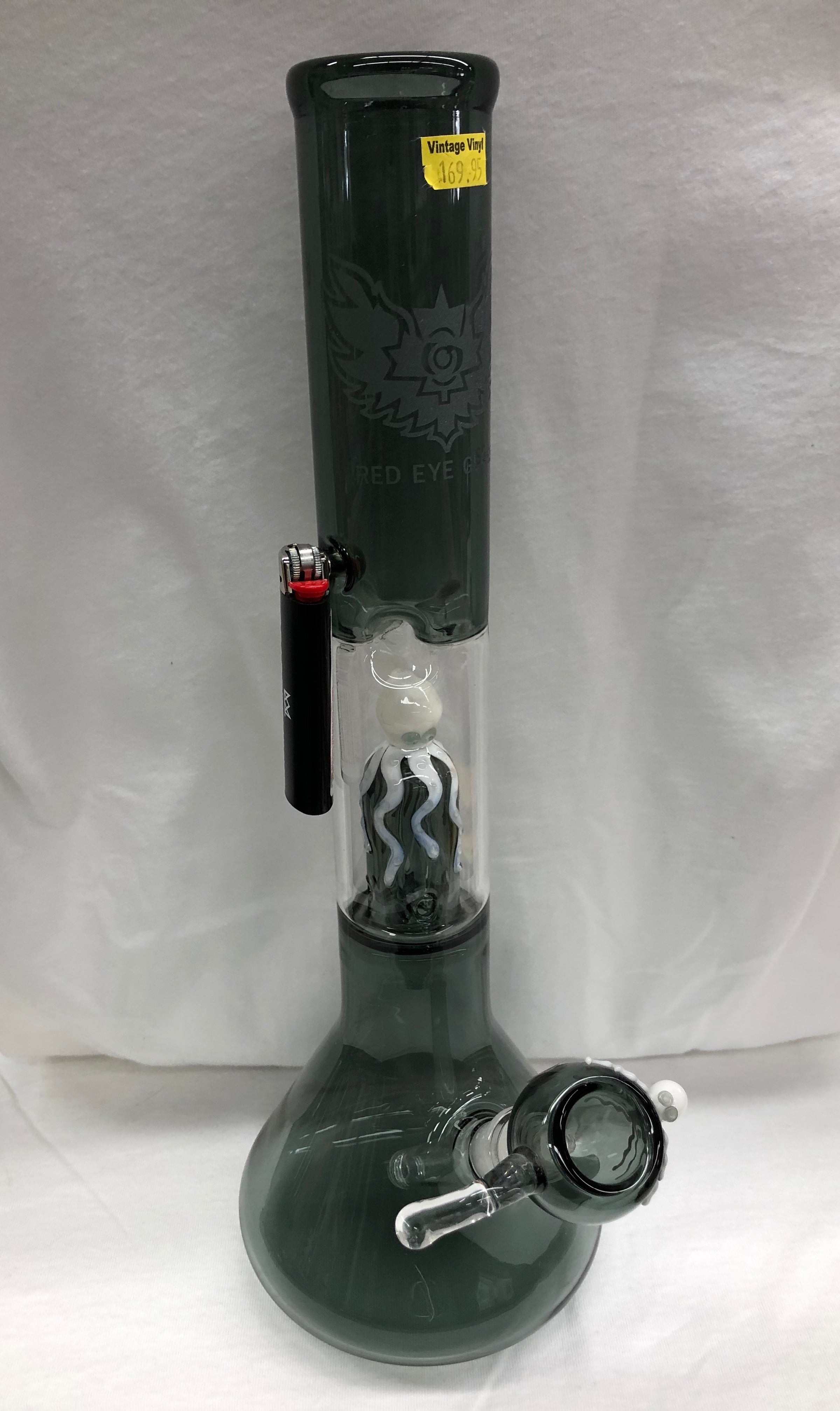 17 Octopus Perc. Beaker Tube w/ Glass on Glass Pull Out